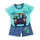 thumbnail image 2 of Honeeladyy - Conjunto de pantalones cortos de verano para niños y niñas, cuello redondo, manga corta, estampados, pantalones cortos, conjuntos casuales, verde, 2-3 años, 2 of 4