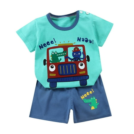 

Clearance! Fesfesfes Toddler Kids Baby Boys Girls Outfit Set Summer Fashion Cute Short Sleeve Crew Neck Puppy Print Casual Suit Sizes 6M-6T