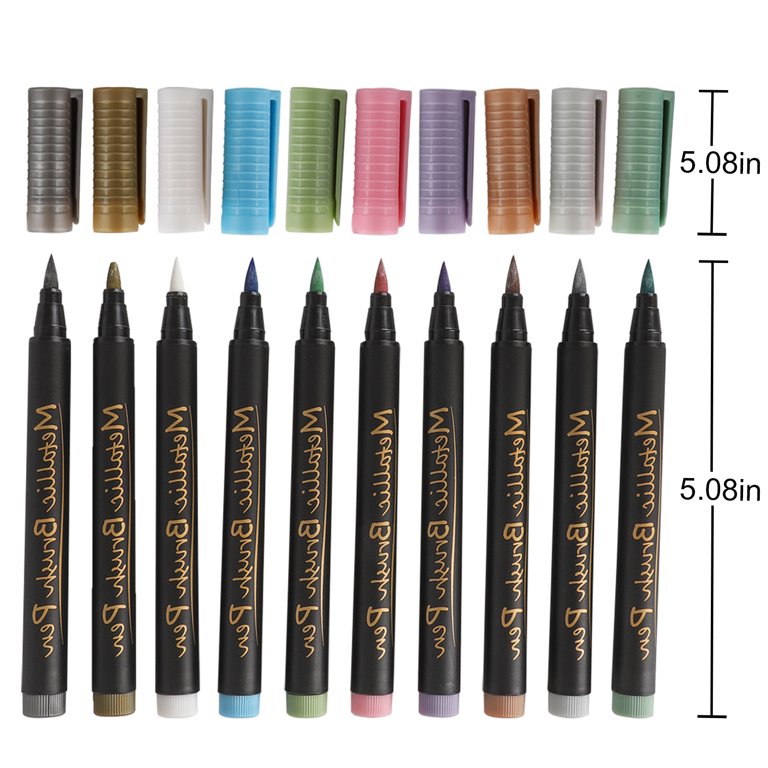 Dyvicl Metallic Brush Marker Pens - Metallic Pens Art Markers for  Calligraphy, Brush Lettering