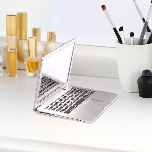 Espejo de maquillaje Yinane Plegable de mano Mini espejo para portátil plata