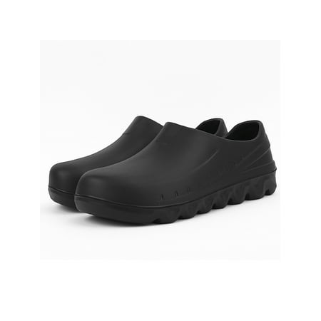 

Oucaili Unisex Chef Shoes Oil Resistant Work Shoe Waterproof Kitchen Clogs Breathable Removable Lining Overshoes Restaurant Warm Flats Black 12