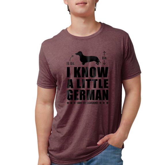 CafePress - Little German! Dachshund T Shirt - Mens Tri-blend T-Shirt