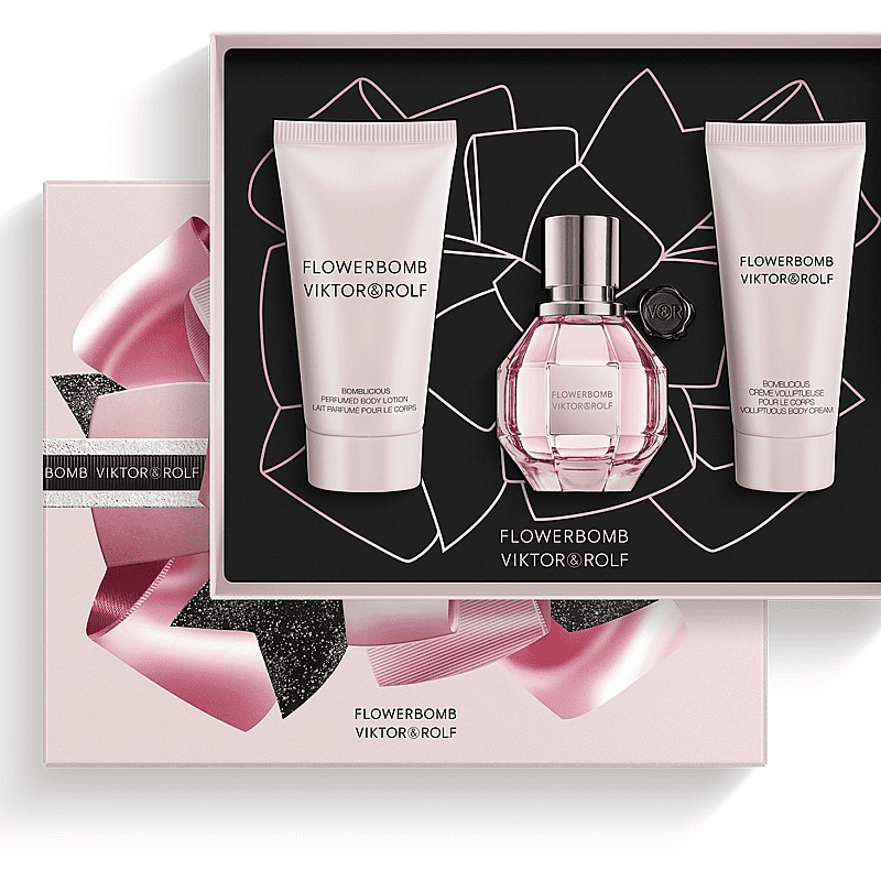 FLOWERBOMB ボディクリーム & ポーチ セット Viktor & Rolf - Flowerbomb Mini Set - EDP (7ml) & Body Creme (40ml
