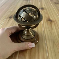 Mini Brass Armillary Nautical Globe – 5" Vintage Style Table Decor | Maritime Collectible Gift