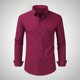 thumbnail image 1 of Blusa y camisa de manga larga con cuello vuelto para hombre, estilo informal, a la moda, con botones y solapa, transpirable, de poliéster, 1 of 5