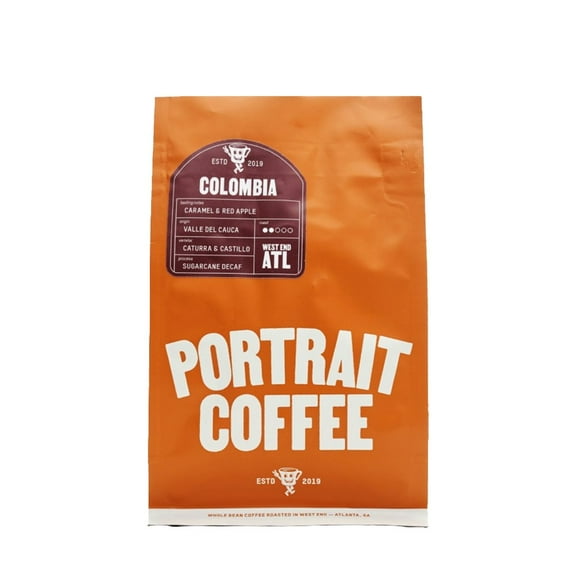 Colombia, Sugarcane Decaf - Roasted by Portrait Coffee - Whole Bean Coffee - 12 Ounce Bag