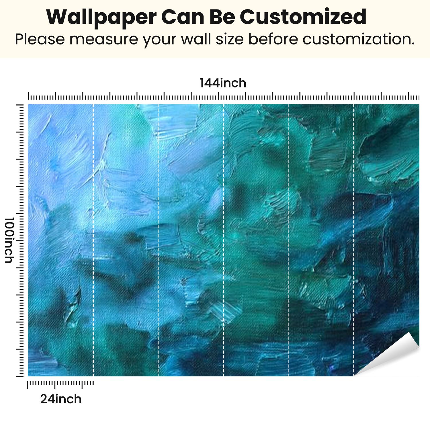 Peel and Stick Wallpaper acrylic painted canvas Modern Art Wall Mural Decor Self Adhesive and Removable 100in x 144in