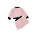 thumbnail image 2 of One opening Toddler Kids Baby Girl Pink Plaid Coat Top Mini Skirts Formal Party Pageant Outfits 2PCS Clothes Set, 2 of 5