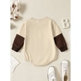 thumbnail image 4 of Bagilaanoe Newborn Baby Girl Boy Oversized Romper Sweatshirt Long Sleeve Bodysuit Contrast Color Pullover 3M 6M 12M 18M 24M Infant Casual Tee Tops, 4 of 9