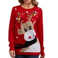 thumbnail image 1 of Dvkptbk Chandails de Noël pour Femmes Chandails de Noël pour Femmes Tricotés Col Rond Tricot Manches Longues Chandail Décontracté à Enfiler Haut Vêtements en Liquidation, 1 of 5