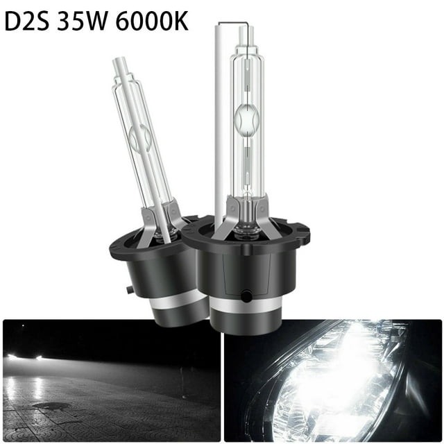 Xenon Lamp Headlight Bulb D2S Error Free HID IP68 LED Light Lo/hi Beam Pair Replacement Vehicle 35w 6000K 6000k