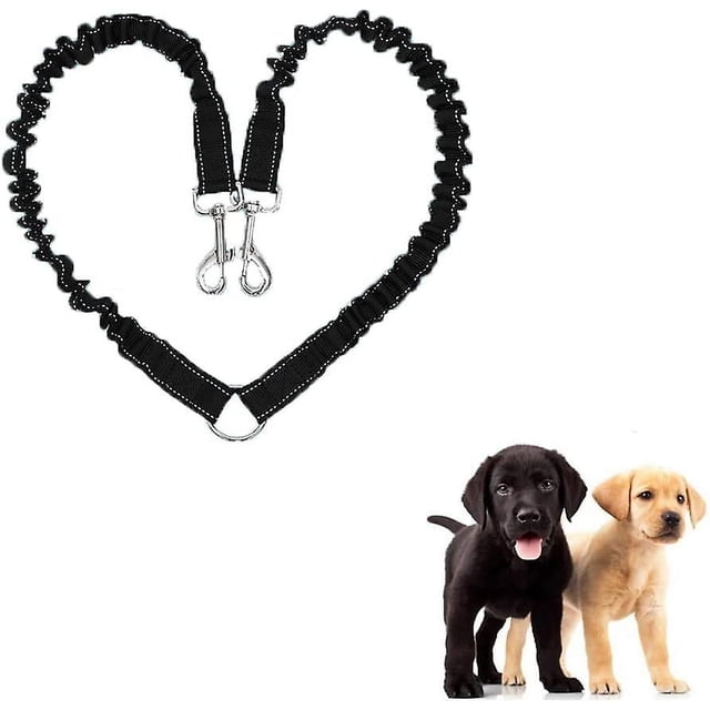 Double Leash for 2 Dogs Can Be Rotated and Extended 360°, Double Splitter Tangle-Free Double Dog Leash, Can Be Used for Walking Two Dogs, for Walking