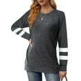 thumbnail image 2 of Fantaslook Womens Long Sleeve Tops Crewneck Sweatshirts Casual Color Block Tunic Tops Pullover, 2 of 8