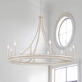 thumbnail image 4 of ACROMA  12-light 40In Modern Farmhouse Large Wagon Wheel Chandelier Black & Brass Matte Adjustable Painted, 4 of 5