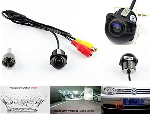 EKYLIN Car Auto Front View Camera Forward Cam Screw Bumper Mount Universal Fit Non-mirror Image w/o Parking Grid Lines 