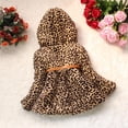 thumbnail image 2 of Children's Winter Leopard Coat Faux Fox Fur Collar Autumn Flower Keep Warm Thicken Kids Clothes Girls Jacket Outerwear Clothing, 2 of 6