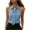 Blue, variant on Women Blouse Tie-Neck Halter Sleeveless Shirt Slim Fit Top Off Shoulder Casual Pullover