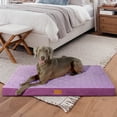 thumbnail image 4 of Exclusivo Mezcla Checkered Orthopedic Pet Bed for Large Dogs 42"X28", Waterproof Removable Washable Cover, Purple, 4 of 7