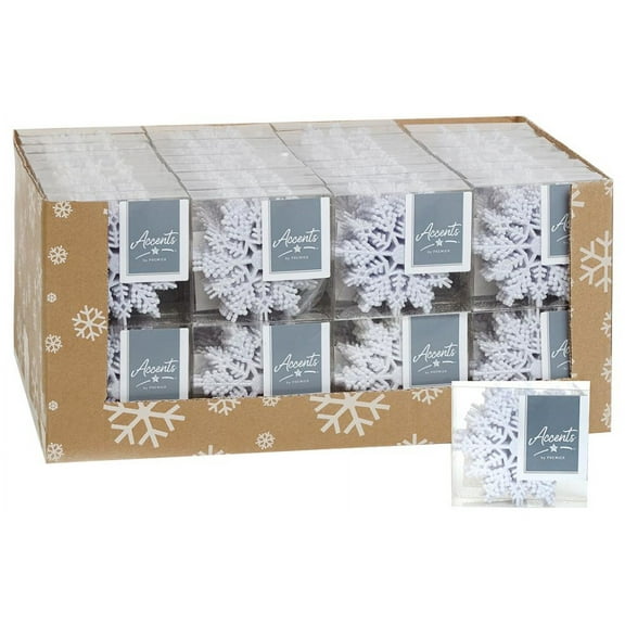 Raraion - White Glitter Christmas Snowflakes, Pack of 10