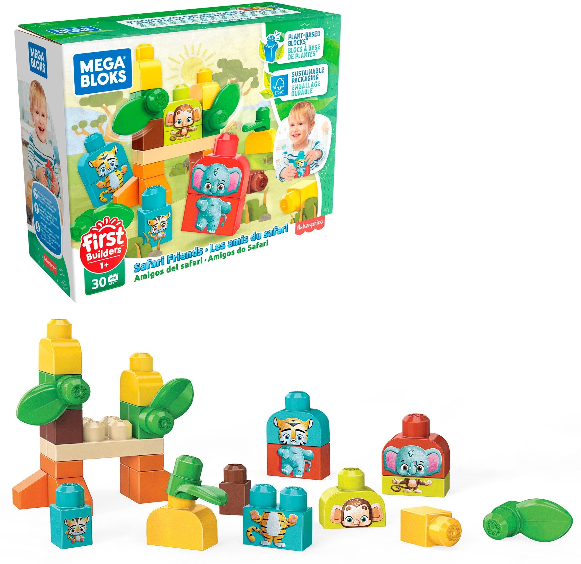Fisher Price 30 Piece Mega Bloks Amusement Park Building Blocks Play Toy Set 
