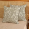 thumbnail image 3 of Beige Floral Pillow Covers 18x18 Inch 2 Pcs Khaki Vintage Flower Decor Throw Pillows Boho Seasonal Spring Summer Outdoor Farmhouse Decoration Pillowcase Linen Cushion Cover for Couch Sofa Bed, 3 of 6