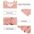 thumbnail image 4 of CASSIE LIZ Plus Size Tops for Women 3X Pink Star Short Sleeve Shirts Spring Fashion Clothes Strappy V Neck Tee Shirts Casual Loose Fit Blouses Summer Tunics 3XL 22W 24W, 4 of 5