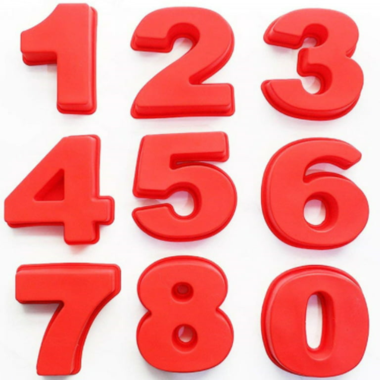Large Silicone Cake Mold Red Numbers, Oversized Silicone Cake Pan Can Make  Large House Numbers 
