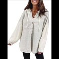 thumbnail image 1 of Sudadera Holgada de Larga para Mujer, Informal, con Botones y Capucha, con Bolsillo. Flor Gris XXL, 1 of 8