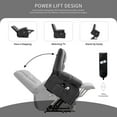 thumbnail image 6 of JONPONY Power Lift Recliner Chair for Elderly with Heat and Massage, Lay Flat Assist Recliner with Side Pocket for Living Room，Grey, 6 of 12
