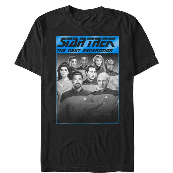 Men's Star Trek: The Next Generation Black, White & Blue Crew Members Graphic Tee Black Large