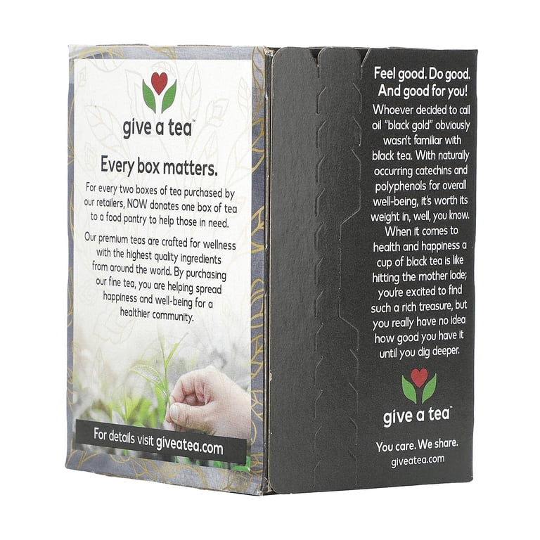 NOW Foods Give A Tea Organic Black Tea - 24 Tea Bags, Robust Flavor, Caffeinated