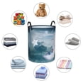 thumbnail image 3 of DouZhe Waterproof Collapsible Large Laundry Baskets, Moon Star Fishing Boy Prints Circular Hamper with Handles, 3 of 6