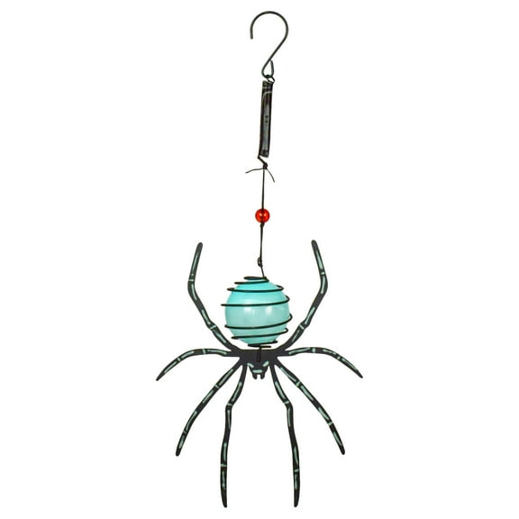 Black Glow In The Dark Spider 14 x 6 Metal Decorative Hanging Bouncy Figurine