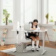thumbnail image 3 of Walsunny Electric Standing Desk, Adjustable Height Gaming Desk, 55.1 x 24 Inches Ergonomic Stand Desk with Electric Lift, Home Office Desk with White Frame/White Top, 3 of 7