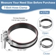 thumbnail image 2 of T-Bolt Hose Clamp, Rubber Cushioned Intake Intercooler Pipe Tube Clamps Stainless Steel Radiator Hose Clamp 113-121mm, 2 of 6