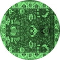 thumbnail image 1 of Ahgly Company Indoor Round Oriental Emerald Green Industrial Area Rugs, 8' Round, 1 of 4