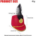 thumbnail image 4 of Vintage Military Style Marching Band Hat – Classic Dress Up Cap for Men and Women in One Size, Retro cosp^lay Headwear with Feather Plume, 4 of 4