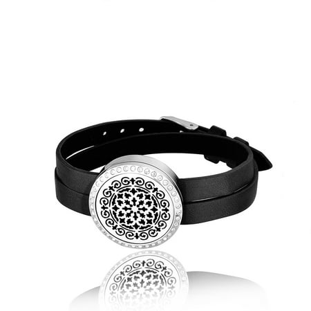 Anavia Vintage Flower Aromatherapy Jewelry Essential Oil Locket Bracelet with Gift Box