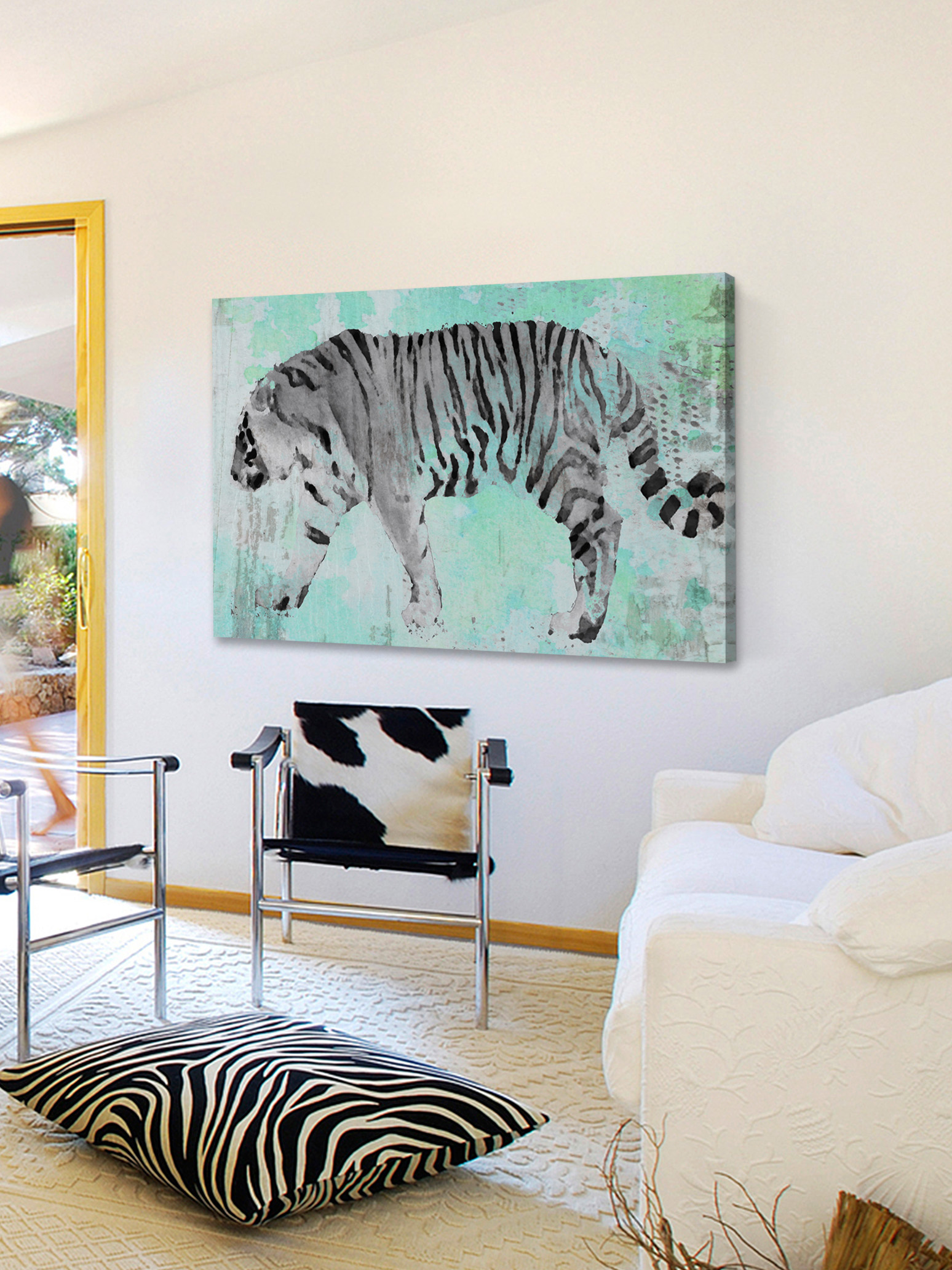 "White Tiger" Painting Print on Wrapped Canvas