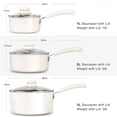 thumbnail image 7 of MICHELANGELO Nonstick Saucepan with Lid, Ceramic Sauce Pan Sets, Easy to Clean Sauce Pans, Multi-Purpose Cooking Pots, 1QT & 2QT & 3QT, Black, 7 of 7