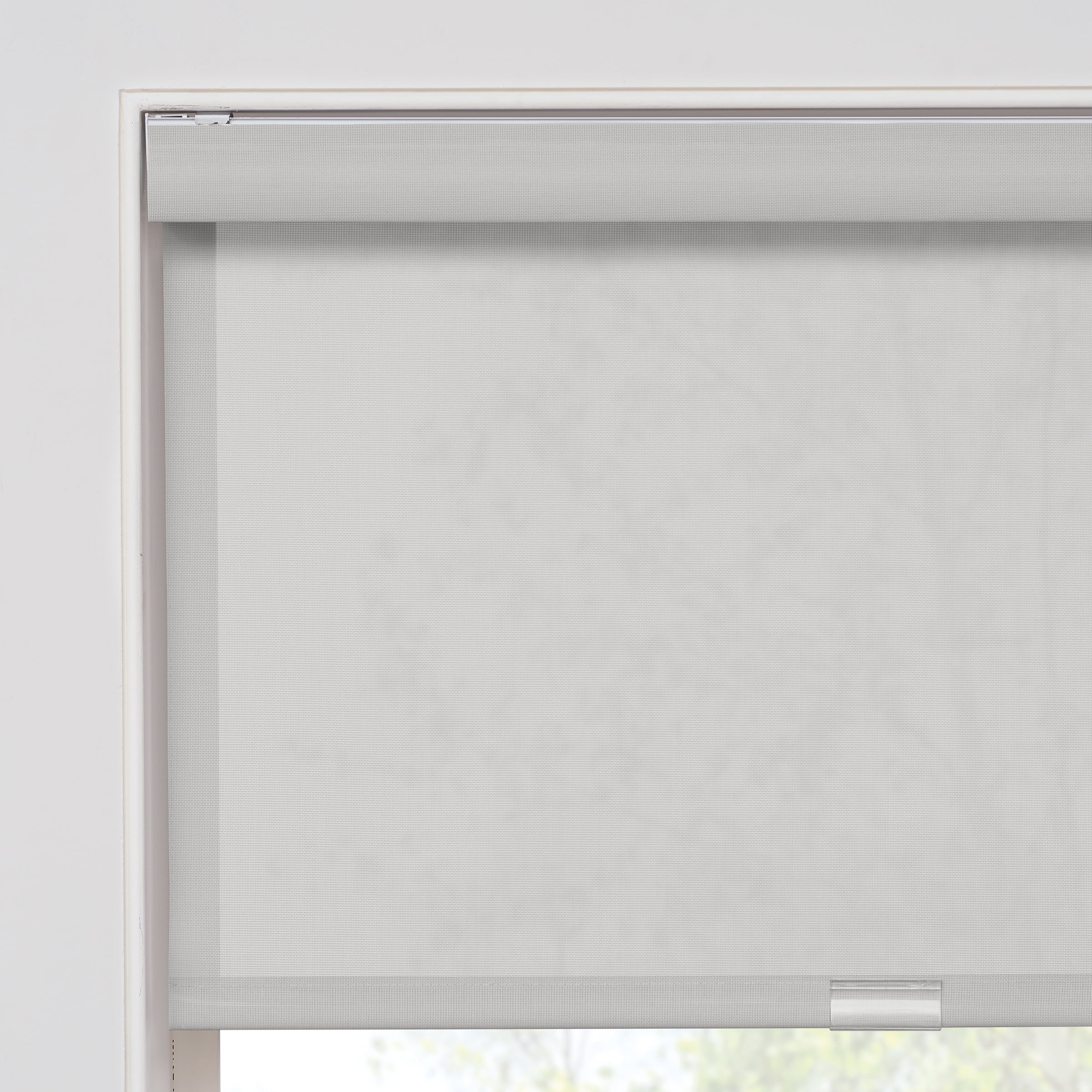 Eclipse Solar Cordless Light Filtering Privacy Roller Shade, Grey, 34 x 72