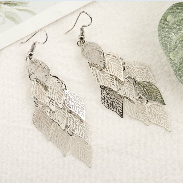 Pendientes de hojas de moda de color, pequeños pendientes de nueve piezas, pendientes de piezas de computadora europeas y americanas, accesorios de cobre, joyería