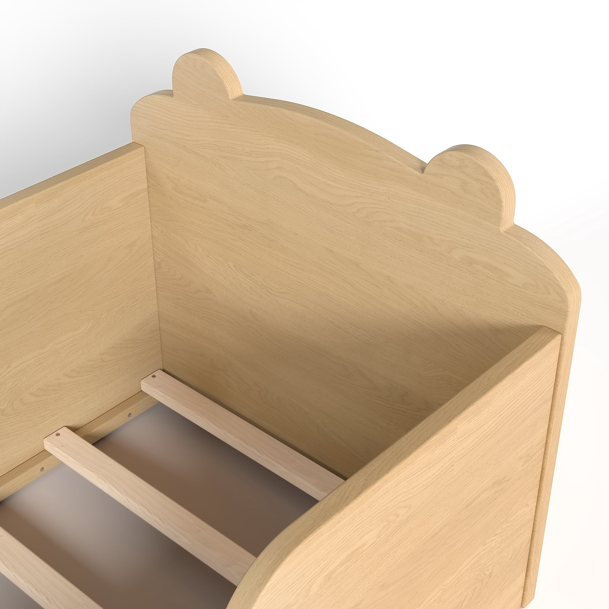 Jopath Toddler Floor Bed Frame, Cot Bed with Bear Shape Toddler Bed for Boys and Girls Natural