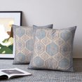thumbnail image 2 of Pillow Covers 16x16 Set of 2, Retro Blue Boho Throw Pillow Covers Decorative Couch Cushion Cover, Vintage Ethnic Tribe Abstract Art Microfiber Soft Square Pillowcases for Bedroom Living Room Sofa, 2 of 9