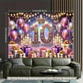 thumbnail image 4 of Happy 10th Birthday Backdrop Purple Pink Balloons 10th Birthday Photography Background for Girls Colorful Glitter Diamond Crown 10 Years Old Birthday Party Decorations Banner Photo Booth Props, 4 of 5