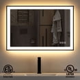 thumbnail image 5 of TOOLKISS  Black Frame Anti-Fog Dimmable LED Light Vanity Bathroom Mirror with Backlit and Front Light 40 inch.W x 32 inch.H - Right Angle Frame, 5 of 5