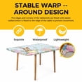 thumbnail image 4 of Easter Table Cloths for 5 Foot Rectangle Tables, Spring Rabbit Eggs Seasonal Flowers Blue Lattice Patio Waterproof Elastic Fitted Tablecloths, Washable Rectangular Table Cover for Camping, 4 of 8