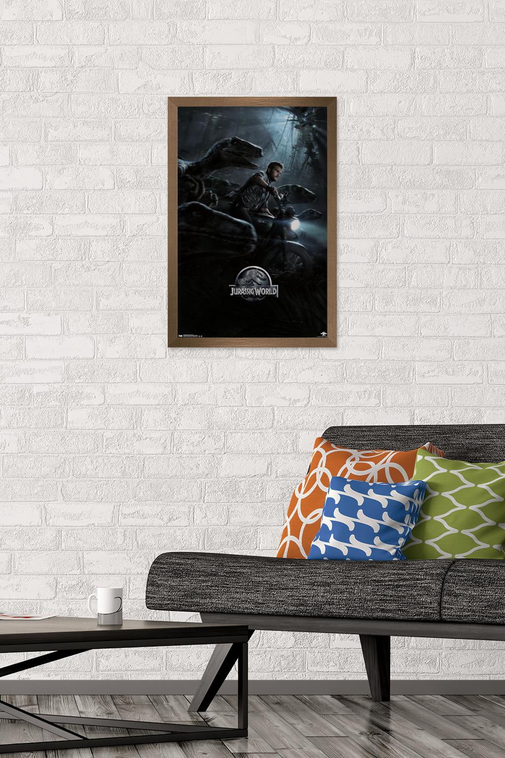 Jurassic World - One Sheet Wall Poster, 14.725" x 22.375", Framed