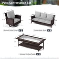 thumbnail image 5 of Summit Living 5-Seat Wicker Patio Furniture Set with 2 Swivel Chairs & 3-Seat Sofa with Coffee Table, Outdoor Rattan Sectional Conversation Set, Light Gray, 5 of 10