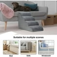 thumbnail image 7 of Dog Stairs for Small Dogs, 4 Steps Foam Pet Step for Beds and Couches 19.7" H, Non-Slip Dog Ramp Soft for Injured Pets Senior Cats Dogs, Washable Cover and Hair Remover Roller, 7 of 7